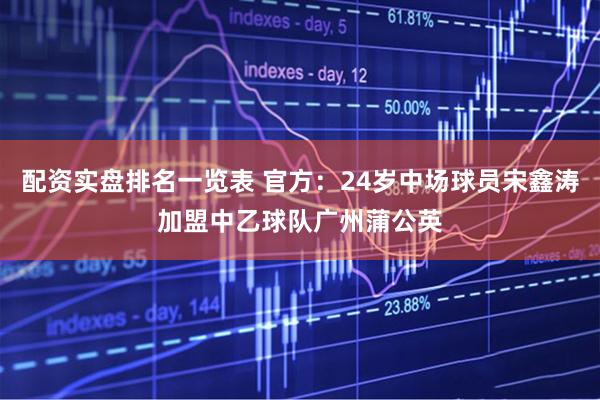 配资实盘排名一览表 官方：24岁中场球员宋鑫涛加盟中乙球队广州蒲公英